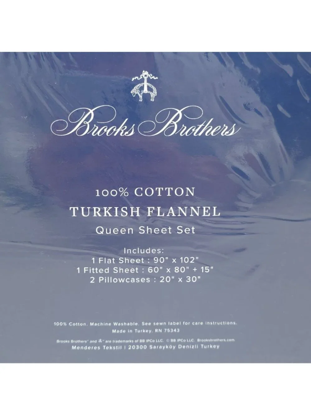Brooks Brothers 100% Cotton Turkish Flannel Queen Sheet Set White